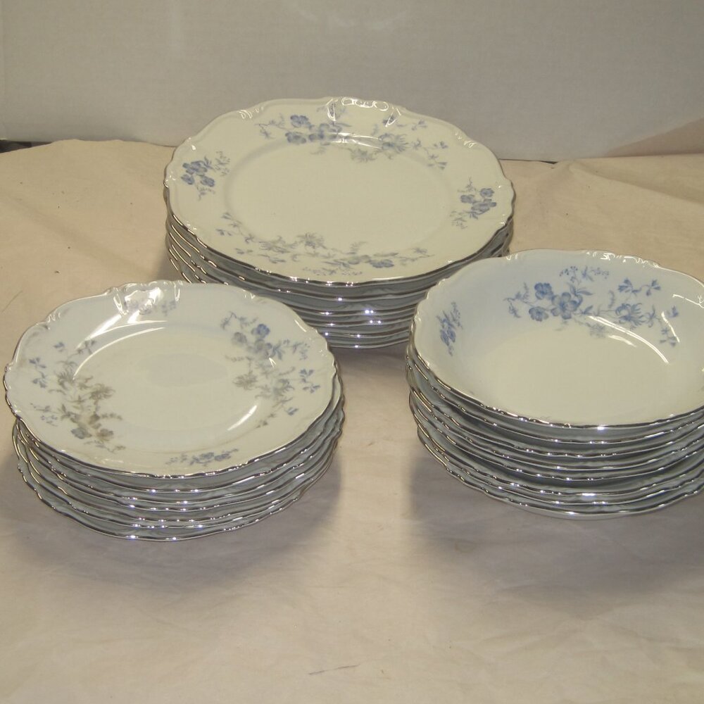 20 Edelstein Bavaria Maria-Theresia Ocean Blue Dishes Floral